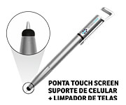 CANETAS IMPRESSÃO COLORIDA PLÁSTICAS MULTIFUNÇÃO SUPORTE DE CELULAR PRATA