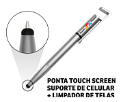 CANETAS IMPRESSÃO COLORIDA PLÁSTICAS MULTIFUNÇÃO SUPORTE DE CELULAR PRATA