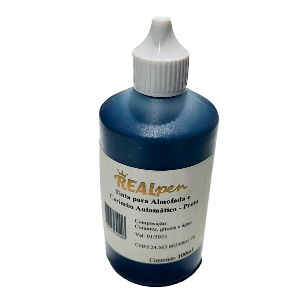 CARIMBOS TINTA PARA ALMOFADA TINTA PRETA DE 100ML