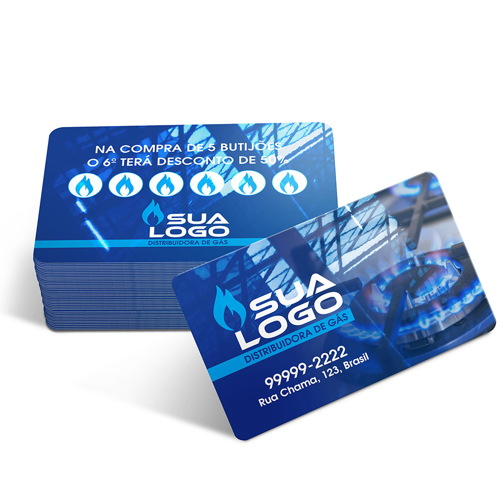 CARTÕES FIDELIDADE PLÁSTICO COMPACTO 50G 91X59MM - 4X4 - 10unid - CF253DC