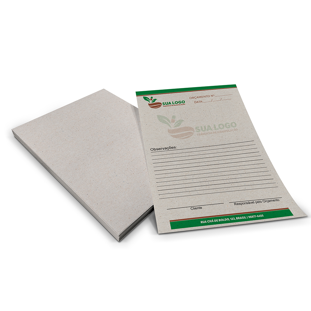 PAPEL TIMBRADO RECICLATO 90G 150X210MM - 4X0 - 250unid - TDB250C1