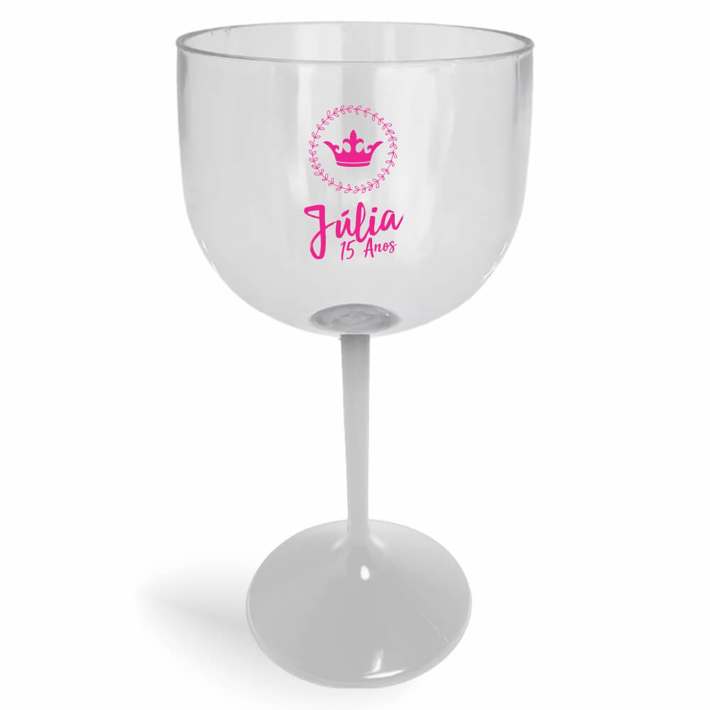 CANECA, COPOS E TAÇAS TAÇAS TAÇAS PLÁSTICAS TAÇA DE GIN 580ML IMPRESSÃO 1 COR CRISTAL COM HASTE COLORIDA BRANCA