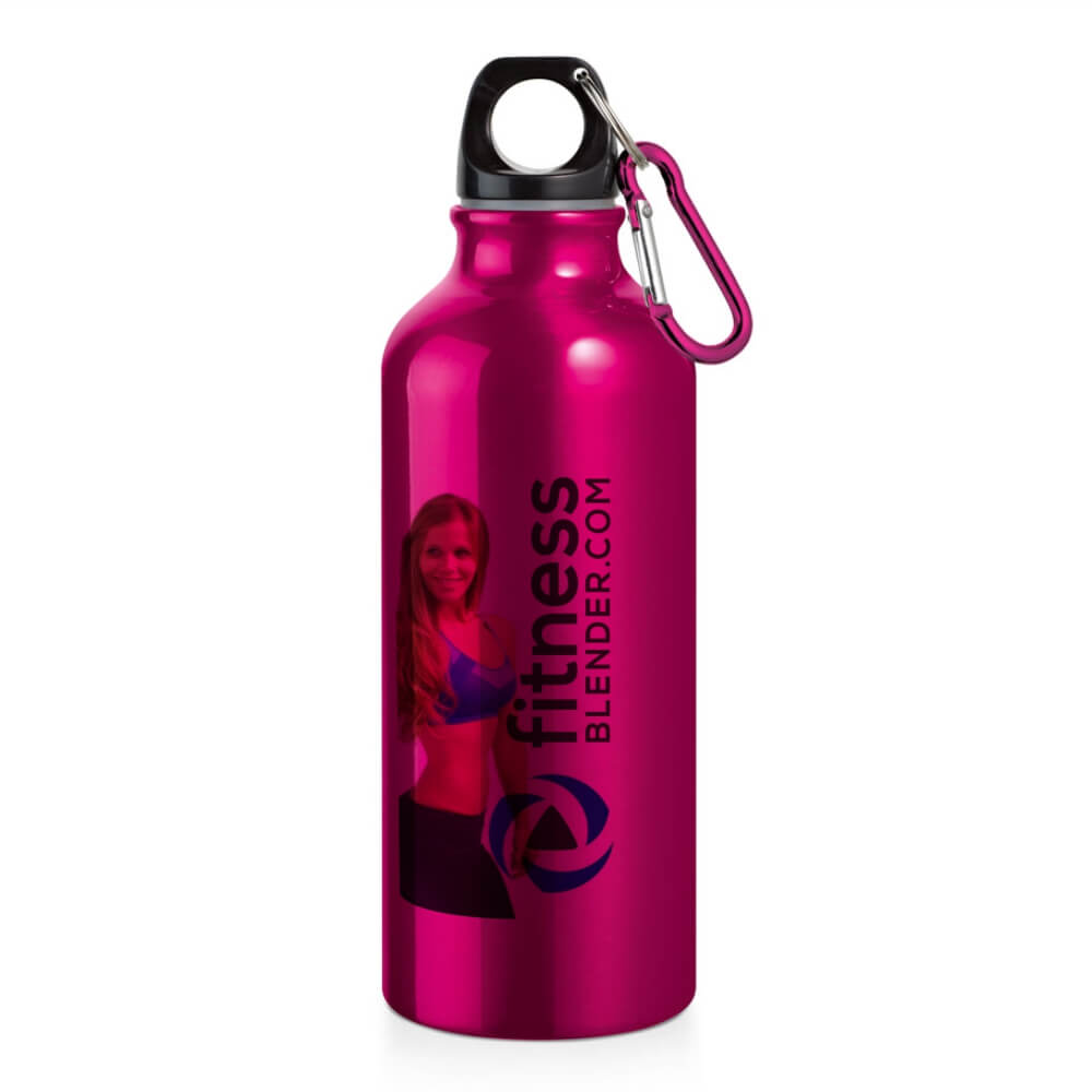 GARRAFAS E SQUEEZES SQUEEZE DE ALUMÍNIO MODELO ERALD COM MOSQUETÃO SUBLIMAÇÃO 500ML ROSA - 4X0 - 10unid - SQU01M10