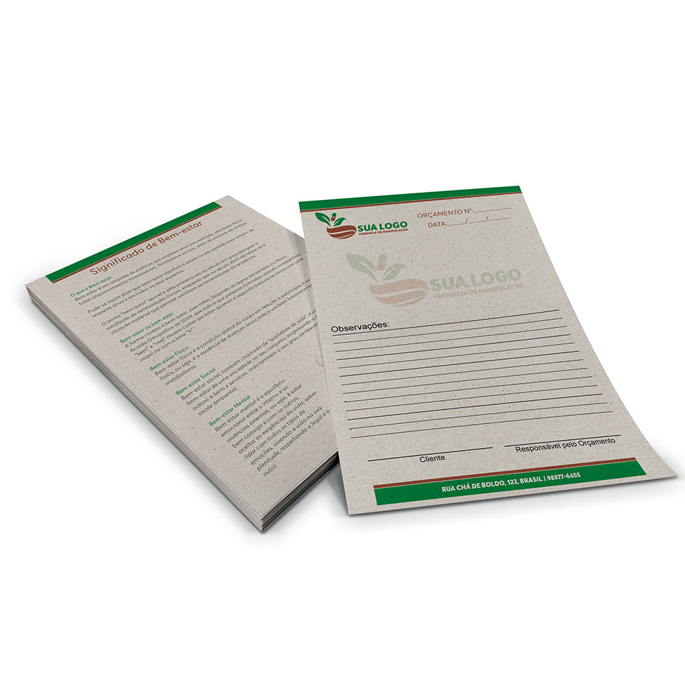 PAPEL TIMBRADO RECICLATO 90G 150X210MM - 4X4 - 250unid - TDB250C1C