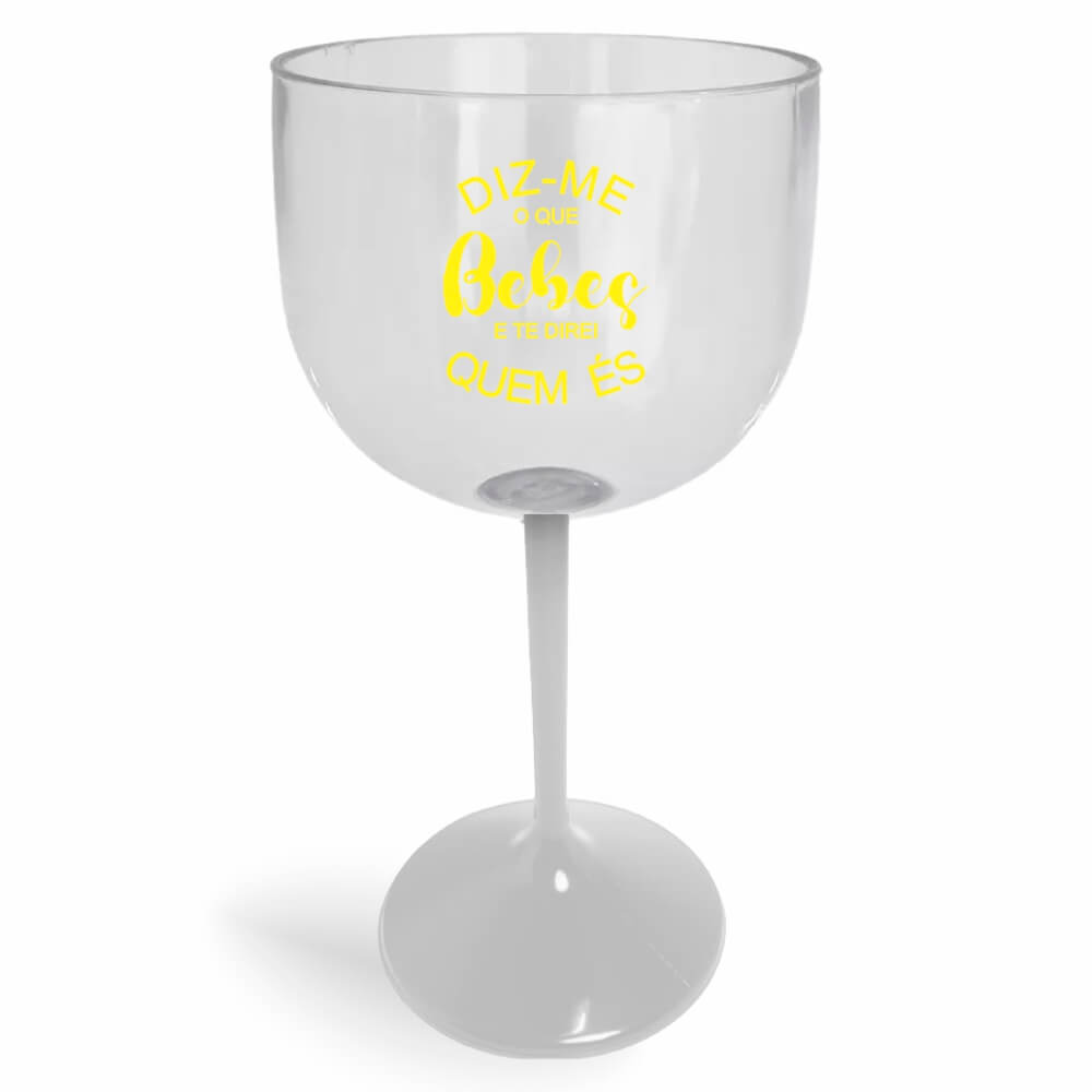 CANECA, COPOS E TAÇAS TAÇAS TAÇAS PLÁSTICAS TAÇA DE GIN 580ML IMPRESSÃO 1 COR CRISTAL COM HASTE COLORIDA BRANCA