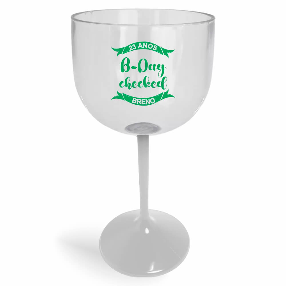 CANECA, COPOS E TAÇAS TAÇAS TAÇAS PLÁSTICAS TAÇA DE GIN 580ML IMPRESSÃO 1 COR CRISTAL COM HASTE COLORIDA BRANCA