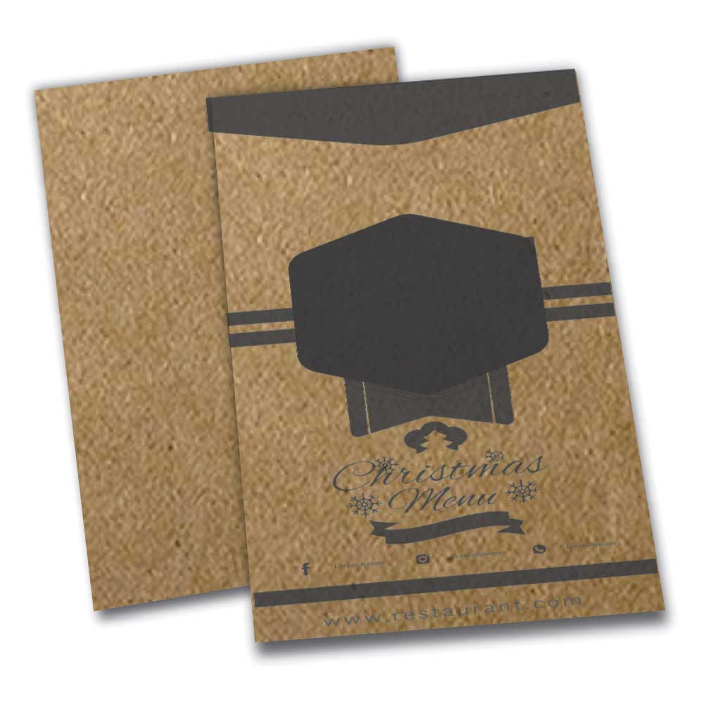 CARDÁPIOS CARDÁPIOS PERSONALIZADOS SIMPLES KRAFT 250G 300X420MM - 1X0 - 25unid - CSR34425C1