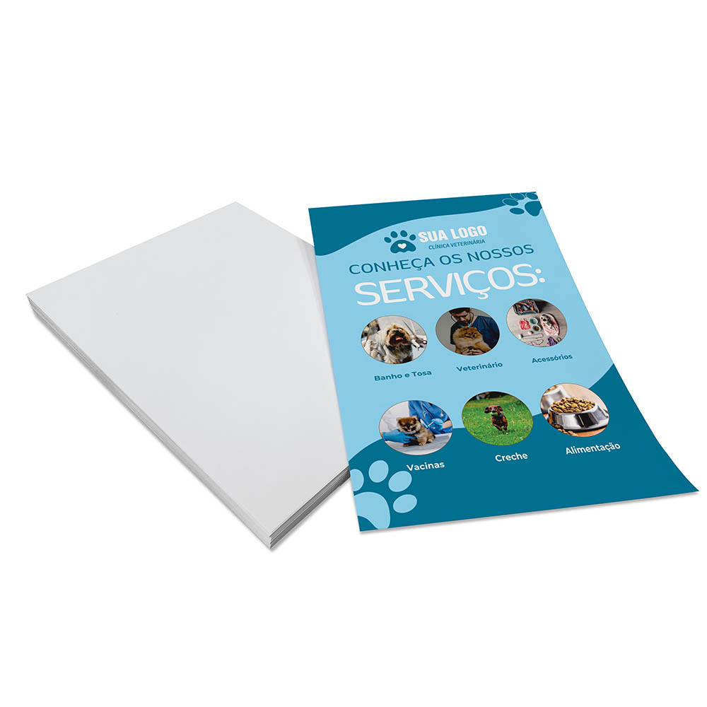 PANFLETOS, FLYERS E FOLHETOS COUCHÊ 115G SEM VERNIZ 200X300MM - 4X0 - 2500unid - 1530