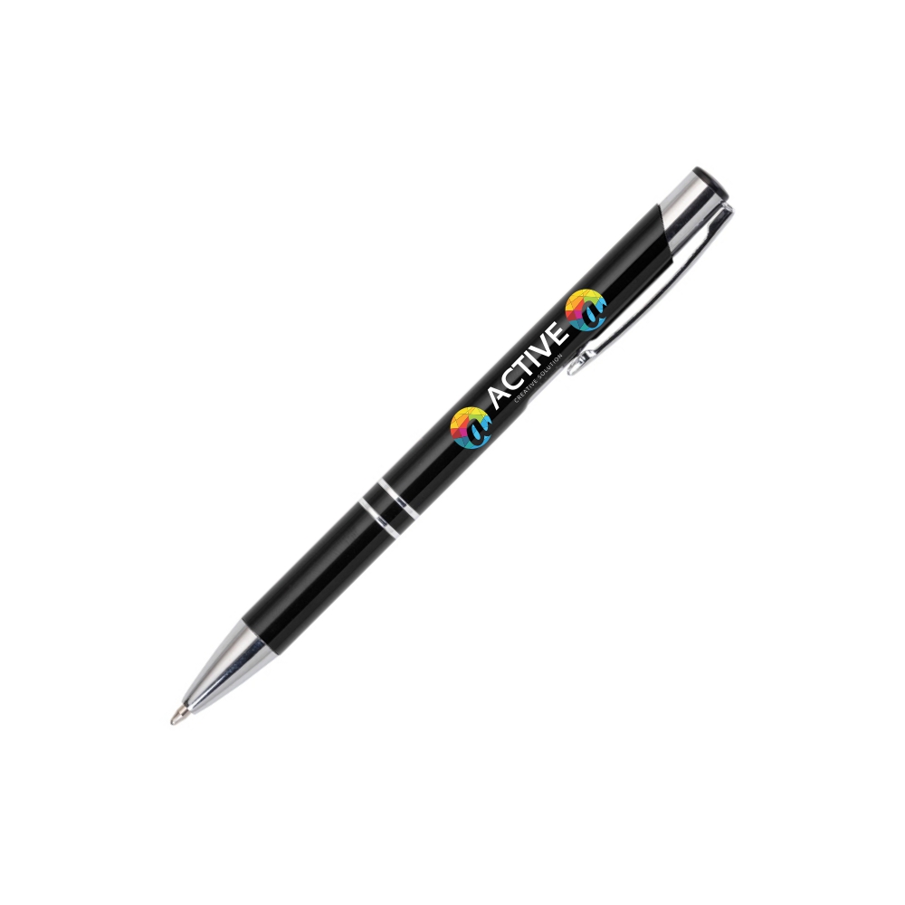 CANETAS IMPRESSÃO COLORIDA LINHA PREMIUM BETA SOFT ACABAMENTO METALIZADO PRETA