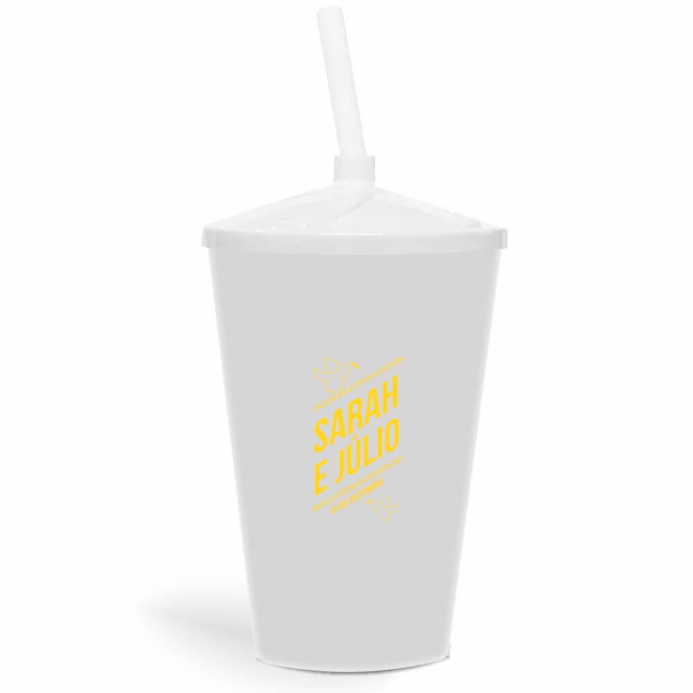 CANECA, COPOS E TAÇAS COPOS COPOS PLÁSTICOS COPO TWISTER COM CANUDO 600ML IMPRESSÃO 1 COR LEITOSO BRANCO