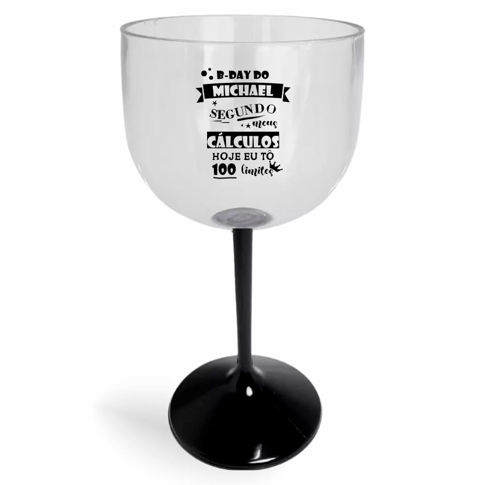 CANECA, COPOS E TAÇAS TAÇAS TAÇAS PLÁSTICAS TAÇA DE GIN 580ML IMPRESSÃO 1 COR CRISTAL COM HASTE COLORIDA PRETA