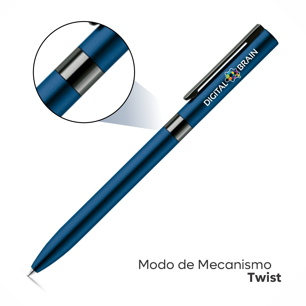 CANETAS IMPRESSÃO COLORIDA LINHA PREMIUM CLARE AZUL