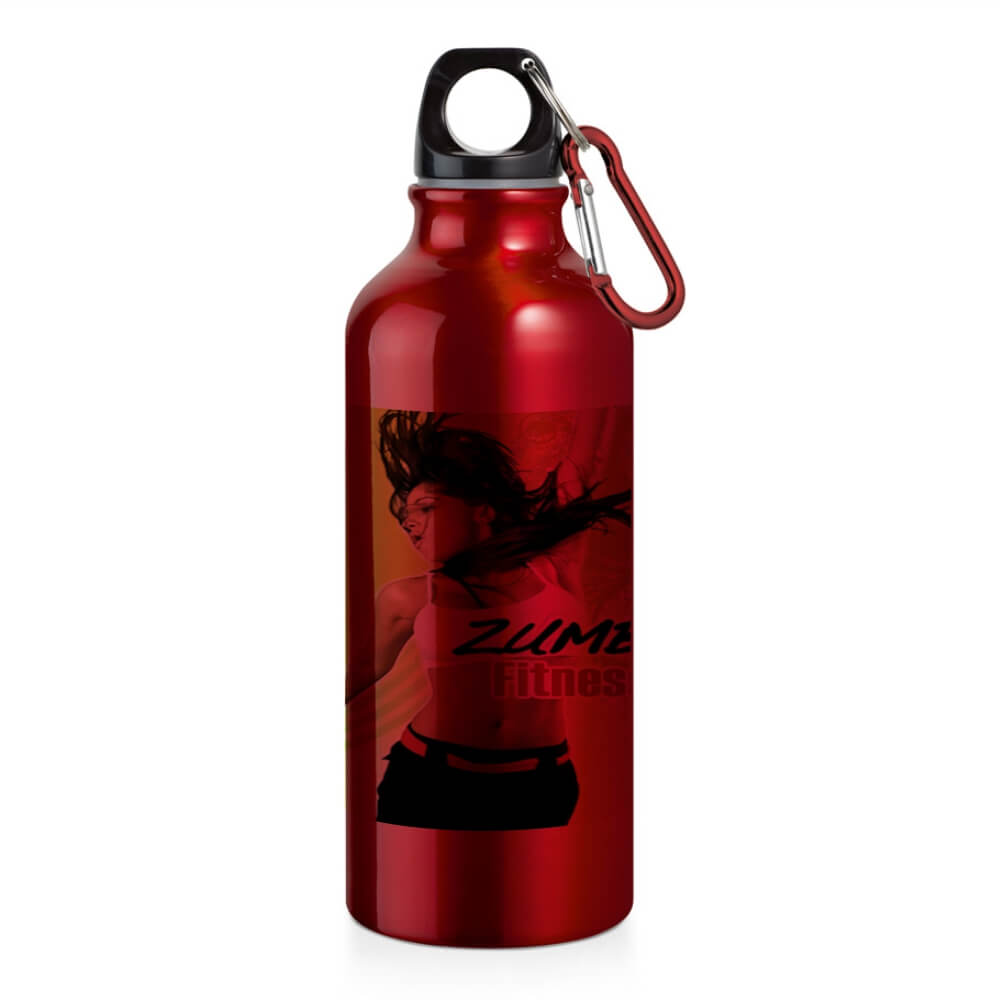 GARRAFAS E SQUEEZES SQUEEZE DE ALUMÍNIO MODELO ERALD COM MOSQUETÃO SUBLIMAÇÃO 500ML VERMELHA - 4X0 - 10unid - SQU07M10