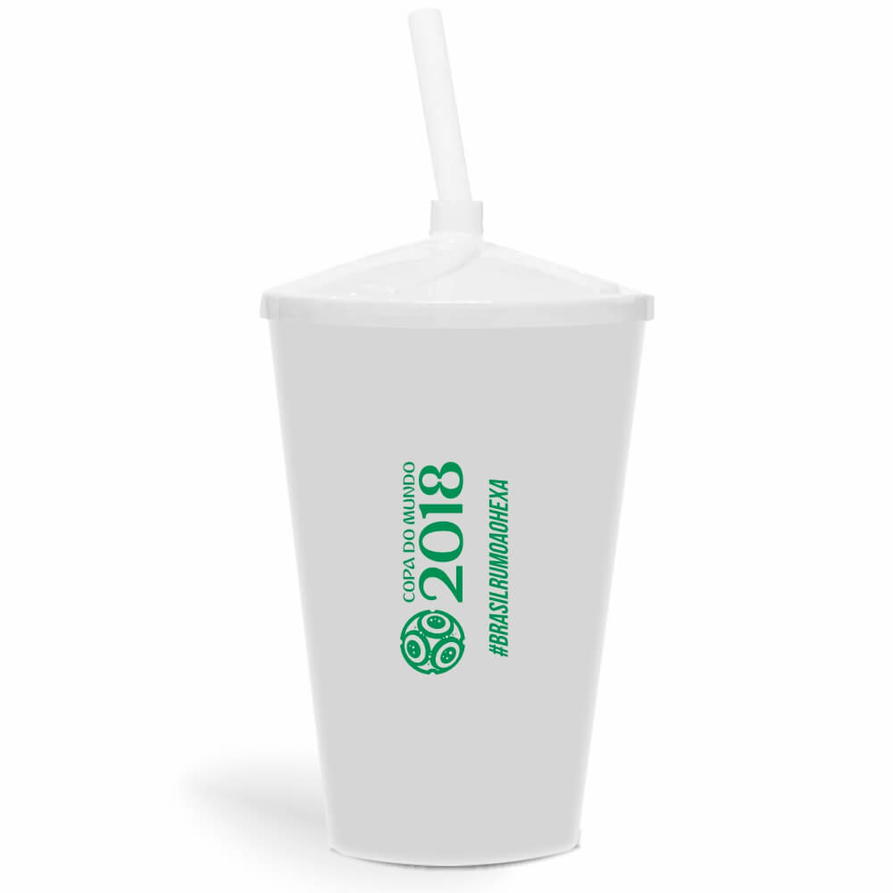 CANECA, COPOS E TAÇAS COPOS COPOS PLÁSTICOS COPO TWISTER COM CANUDO 600ML IMPRESSÃO 1 COR LEITOSO BRANCO