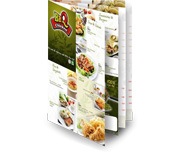 CARDÁPIOS CARDÁPIOS PERSONALIZADOS 8 PÁGINAS COM DOBRA RECICLATO 240G 330X480MM - 4X4 - 25unid - CR83V25