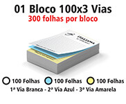 BLOCOS, COMANDAS, RECEITUÁRIOS E TALÕES BLOCOS E TALÕES 100 FOLHAS AP 75G 100X3 210X300MM