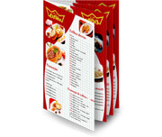 CARDÁPIOS CARDÁPIOS PERSONALIZADOS 8 PÁGINAS COM DOBRA RECICLATO 240G 330X480MM - 4X4 - 50unid - CR83V50