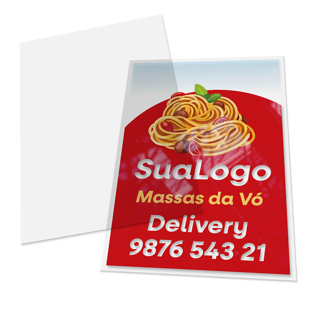 FOLHAS AVULSAS PVC PVC 0,30MM TRANSPARENTE - 4X0 - 50unid - FPVT01C50