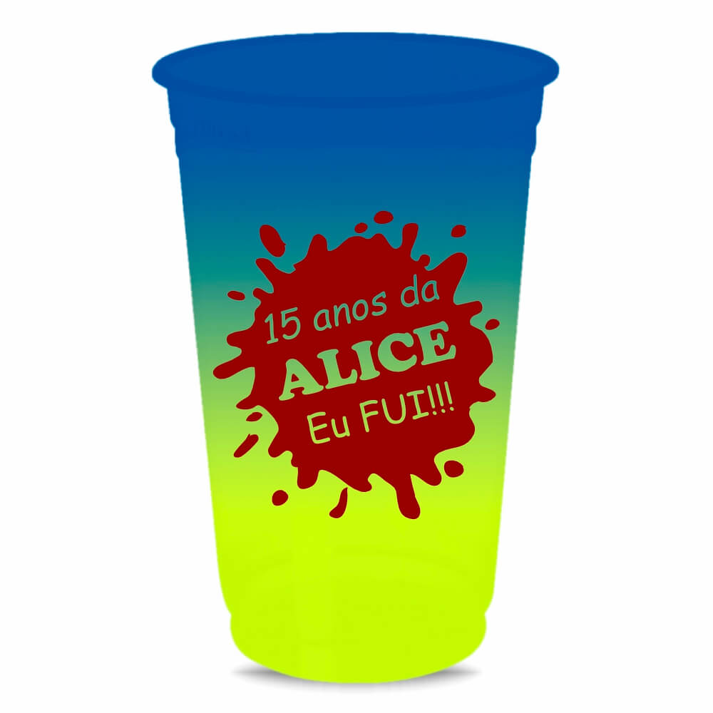 CANECA, COPOS E TAÇAS COPOS COPOS DESCARTÁVEIS 300ML IMPRESSÃO SILK BICOLOR