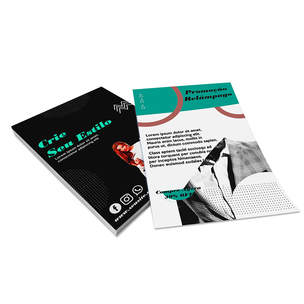 PANFLETOS, FLYERS E FOLHETOS COUCHÊ 115G SEM VERNIZ 200X300MM
