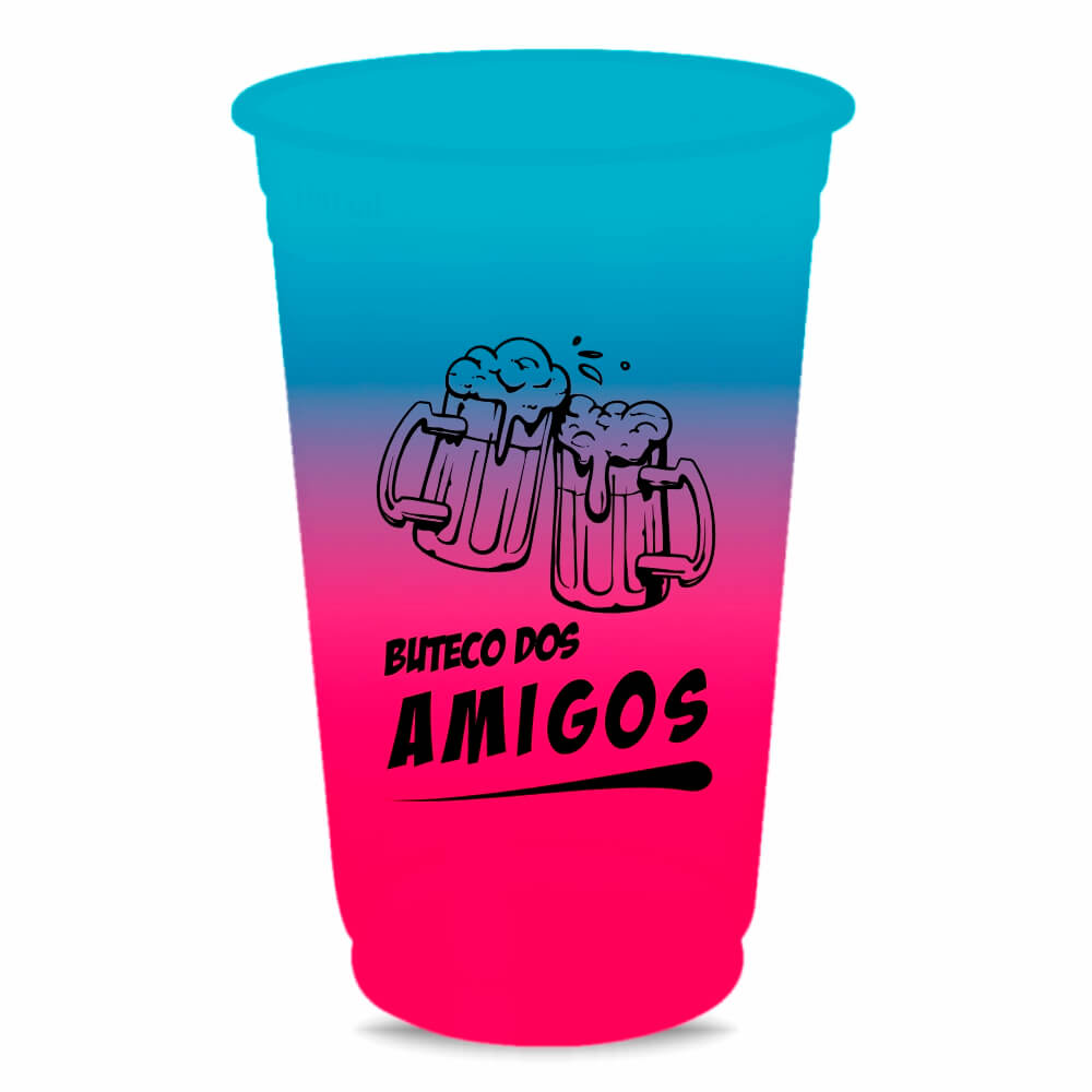 CANECA, COPOS E TAÇAS COPOS COPOS DESCARTÁVEIS 300ML IMPRESSÃO SILK BICOLOR