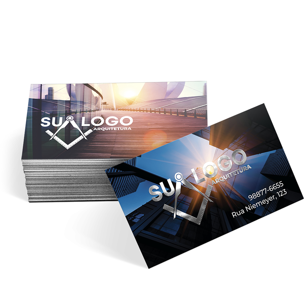 CARTÕES DE VISITA COUCHÊ 250G HOT STAMPING LAM FOSCA FV E HOT STAMPING FR