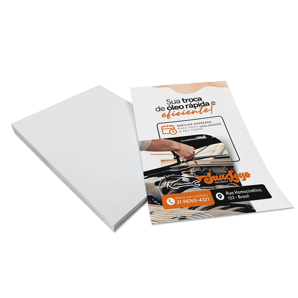 PANFLETOS, FLYERS E FOLHETOS COUCHÊ 115G SEM VERNIZ 200X300MM