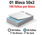 BLOCOS, COMANDAS, RECEITUÁRIOS E TALÕES BLOCOS E TALÕES 50 FOLHAS AP 75G 50X2 150X210MM