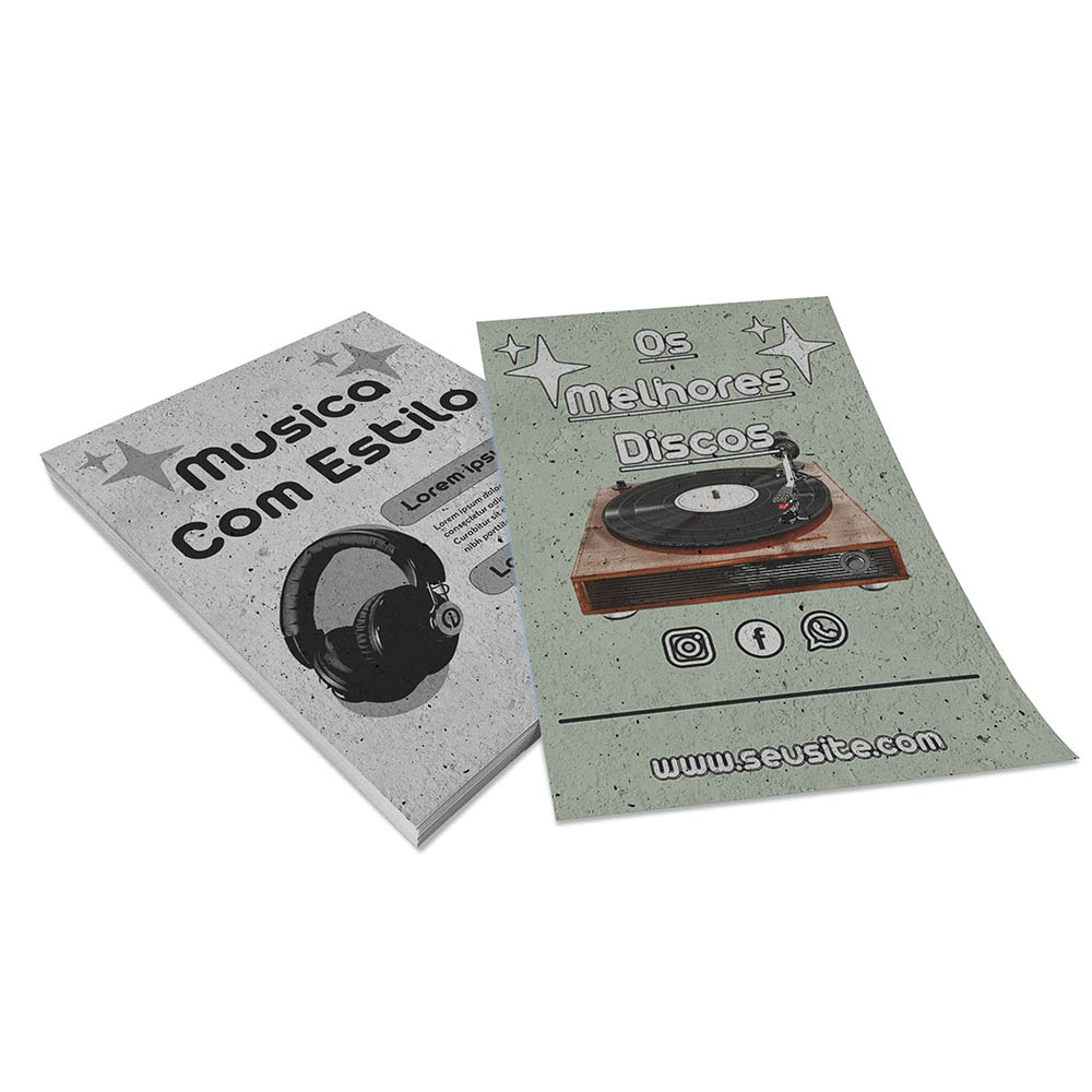 PANFLETOS, FLYERS E FOLHETOS RECICLATO 90G SEM VERNIZ 105X150MM
