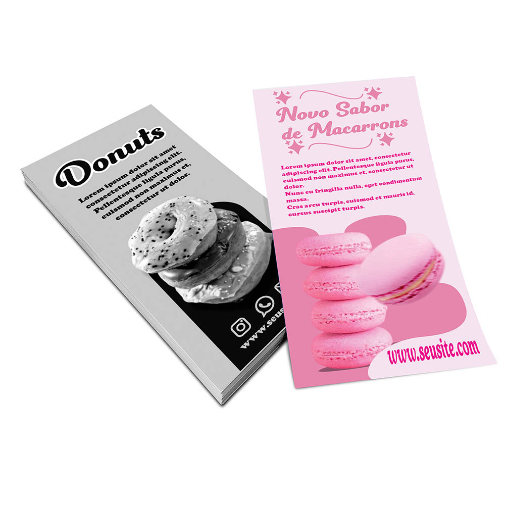 PANFLETOS, FLYERS E FOLHETOS APERGAMINHADO 180G 100X210MM - 4X1 - 250unid - 6202CC1