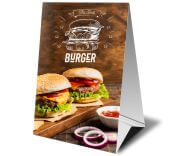 DISPLAYS DISPLAY DE MESA TRIÂNGULO COUCHÊ 300G SEM LAMINAÇÃO E SEM VERNIZ SEM VERNIZ - 4X0 - 25unid - DCD025C