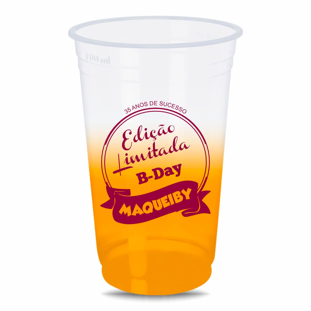 CANECA, COPOS E TAÇAS COPOS COPOS DESCARTÁVEIS 300ML IMPRESSÃO SILK DEGRADÊ