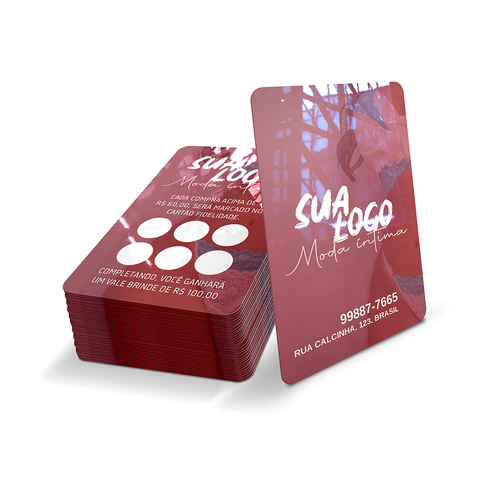 CARTÕES FIDELIDADE PLÁSTICO COMPACTO 75G 59X91MM - 4X4 - 1000unid - CF42C