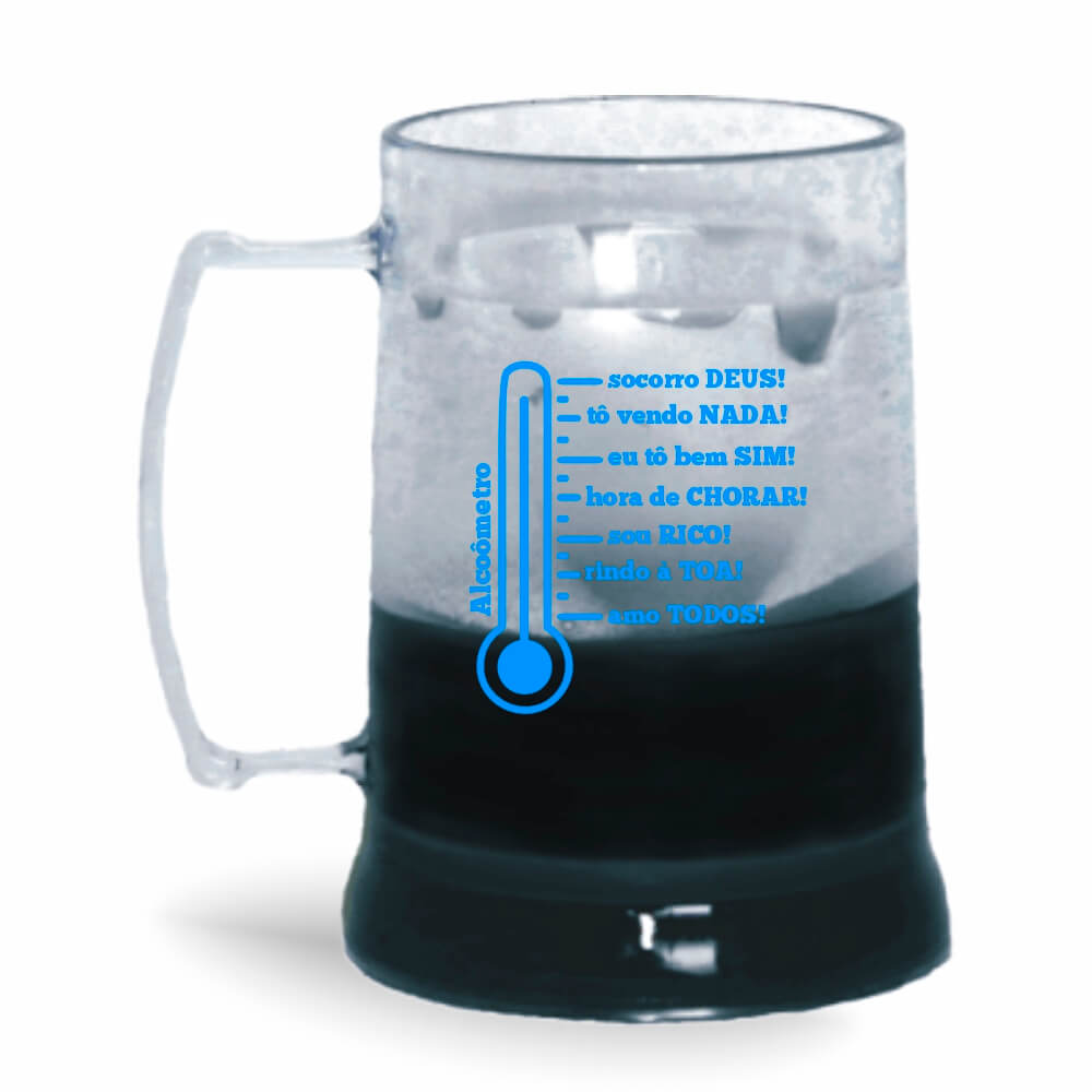 CANECA, COPOS E TAÇAS CANECAS CANECAS PLÁSTICAS COM GEL 300ML IMPRESSÃO 1 COR CRISTAL GEL PRETO