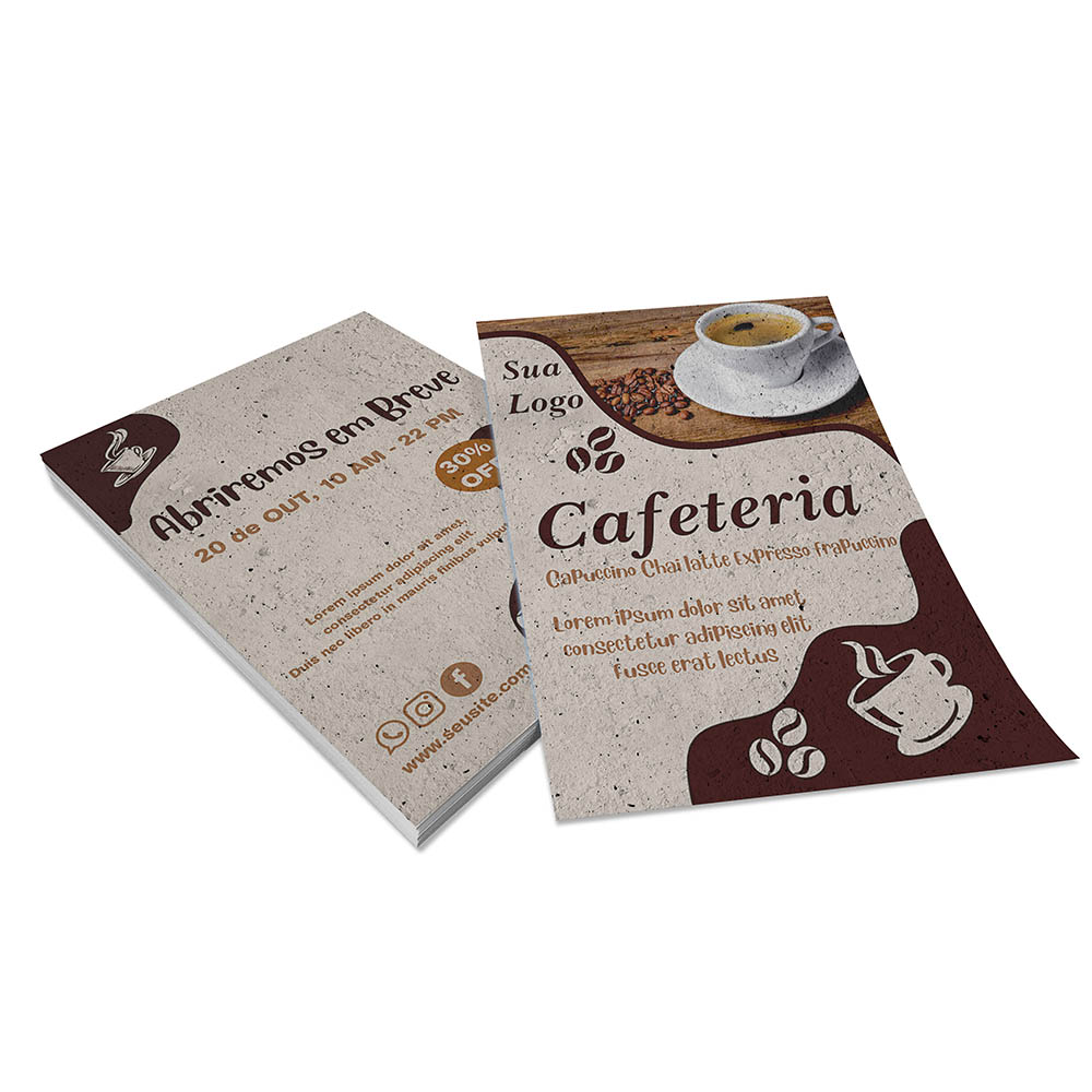 PANFLETOS, FLYERS E FOLHETOS RECICLATO 90G SEM VERNIZ 105X150MM