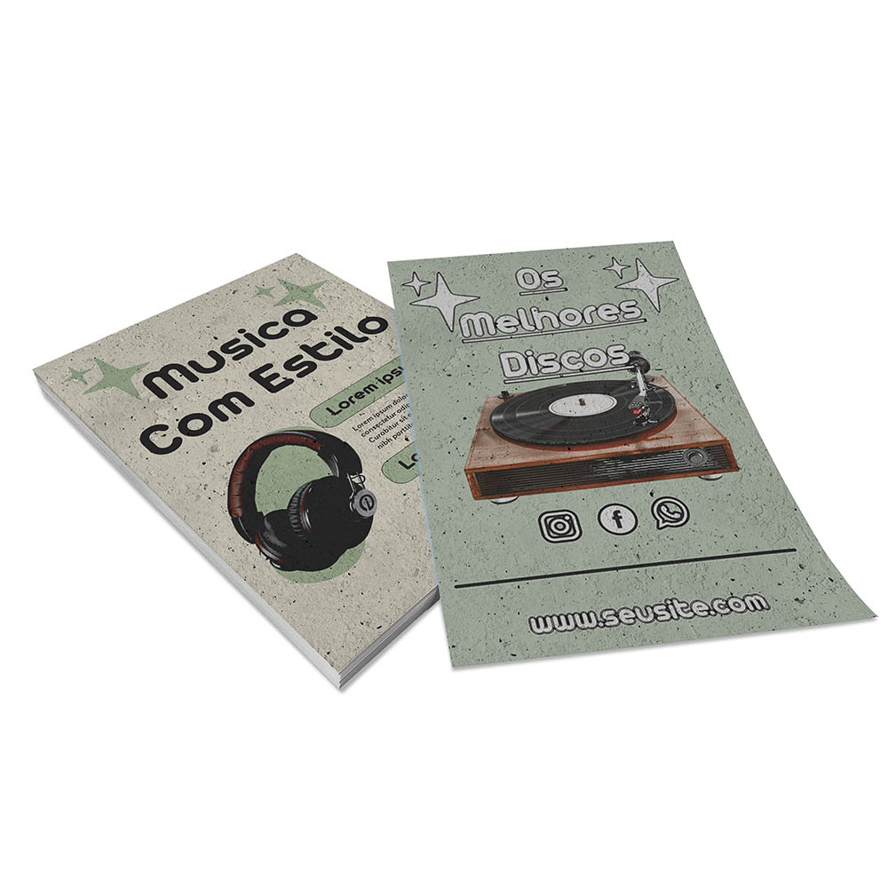 PANFLETOS, FLYERS E FOLHETOS RECICLATO 90G SEM VERNIZ 105X150MM