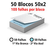 BLOCOS, COMANDAS, RECEITUÁRIOS E TALÕES BLOCOS E TALÕES 50 FOLHAS AP 75G 50X2 210X300MM