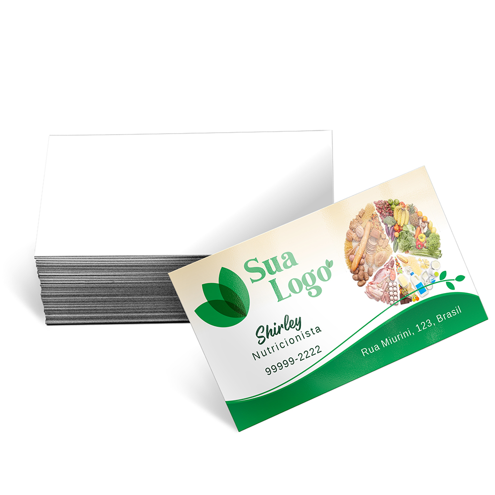 CARTÕES DE VISITA COUCHÊ 250G VERNIZ UV VERNIZ UV TOTAL FRENTE